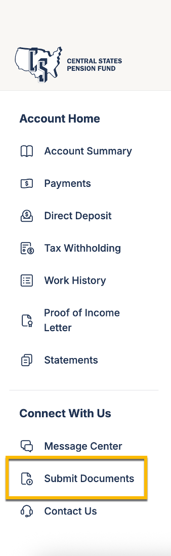 Document Upload Center connect with us 