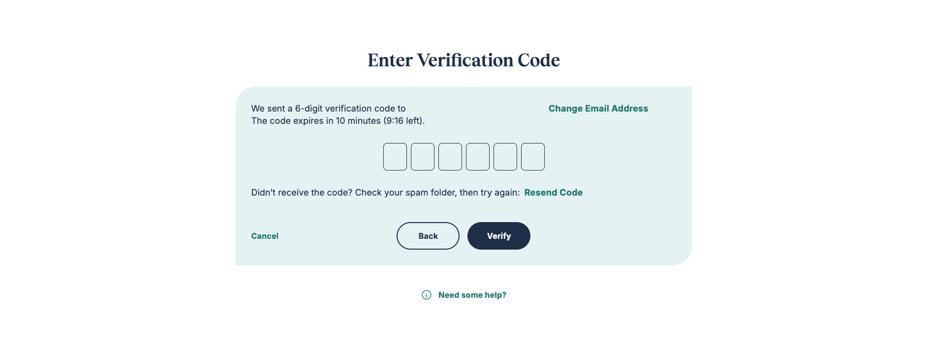 Enter verification code