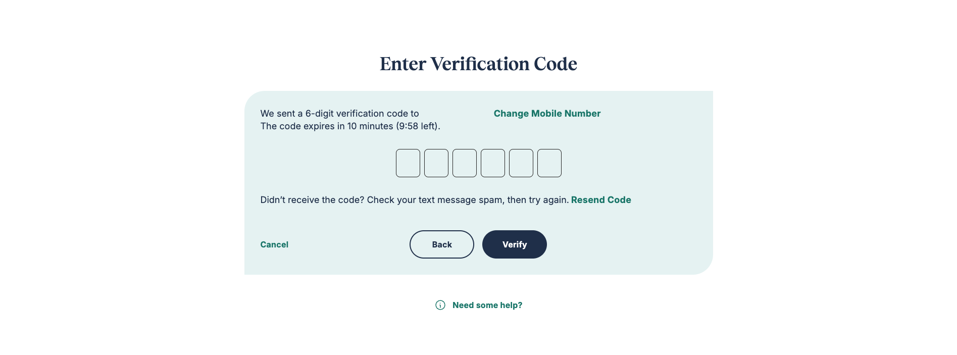 Enter verification code