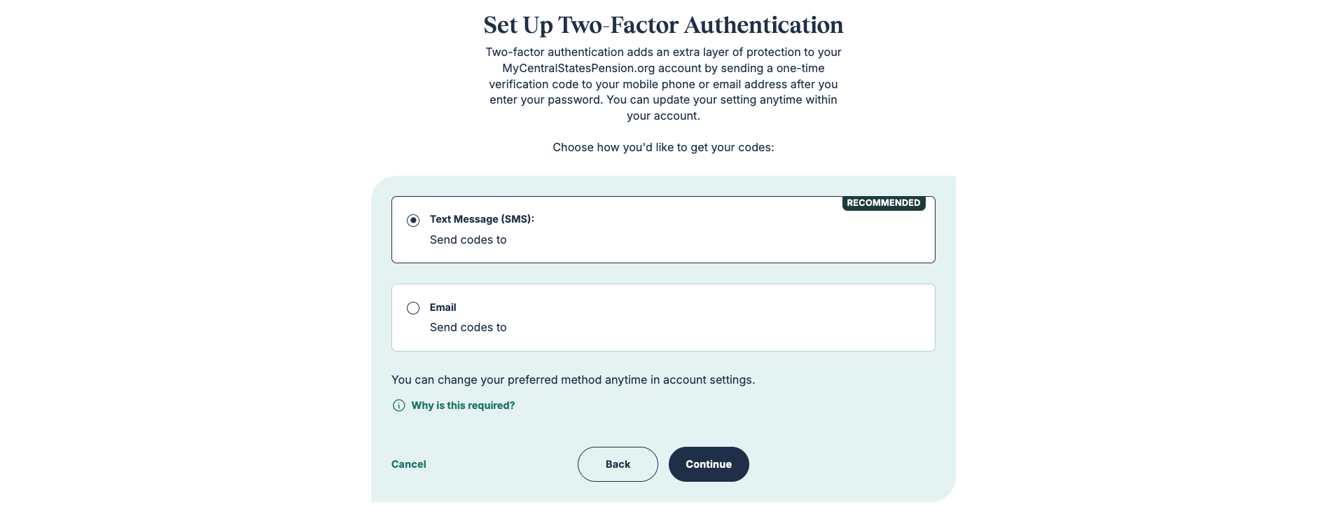 Set up 2FA